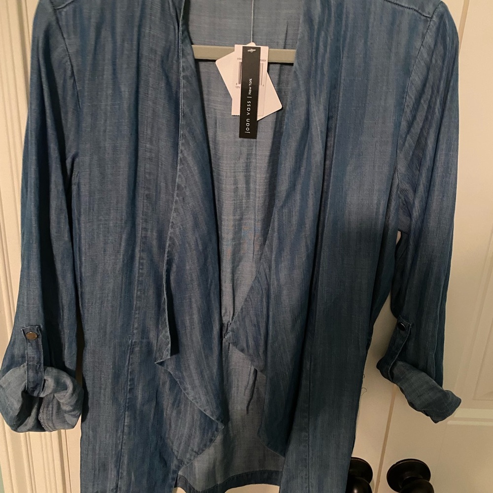 Chambray waterfall jacket … light weight